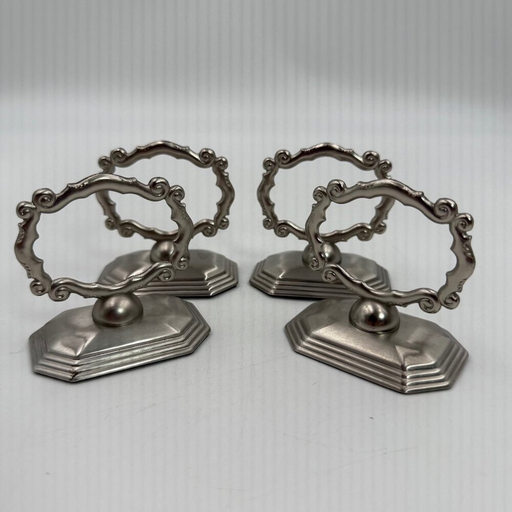 Southern Living At Home Set Of 4 Napkin Rings Redmont Heirloom #40980 Silver